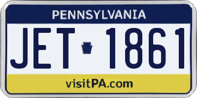 PA license plate JET1861