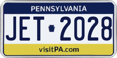 PA license plate JET2028