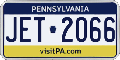 PA license plate JET2066