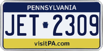 PA license plate JET2309