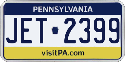PA license plate JET2399