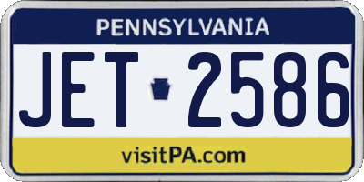 PA license plate JET2586