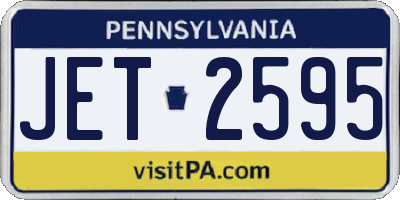 PA license plate JET2595