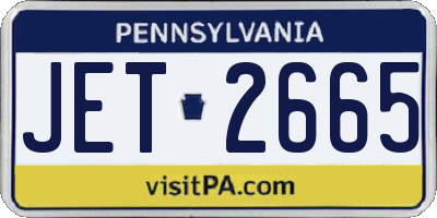PA license plate JET2665