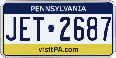 PA license plate JET2687
