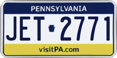 PA license plate JET2771