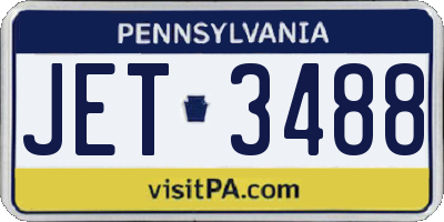PA license plate JET3488