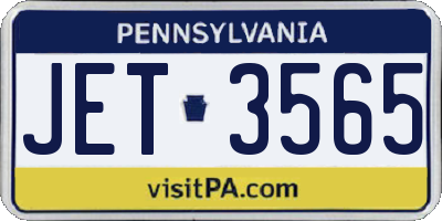 PA license plate JET3565