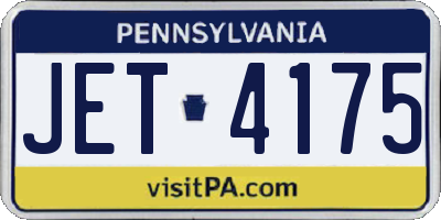 PA license plate JET4175