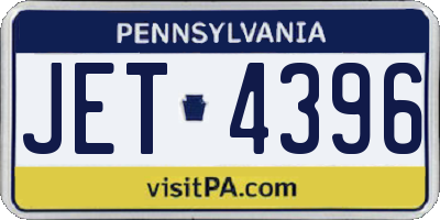 PA license plate JET4396