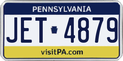 PA license plate JET4879