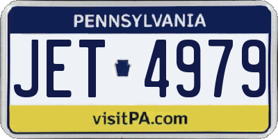 PA license plate JET4979