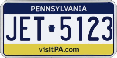 PA license plate JET5123