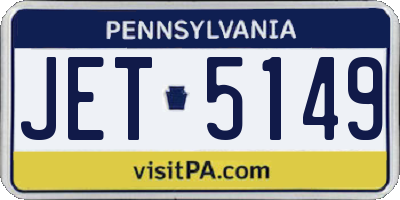 PA license plate JET5149