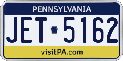 PA license plate JET5162