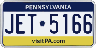 PA license plate JET5166