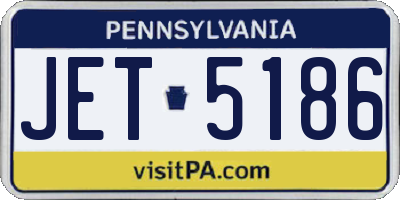 PA license plate JET5186
