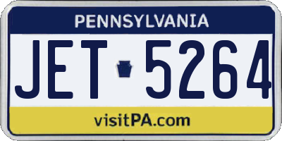PA license plate JET5264