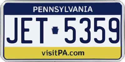 PA license plate JET5359