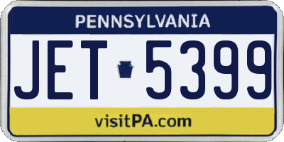 PA license plate JET5399