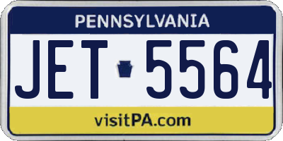 PA license plate JET5564