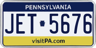 PA license plate JET5676