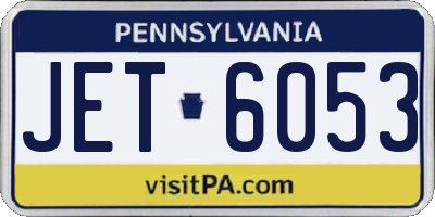 PA license plate JET6053
