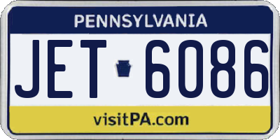 PA license plate JET6086