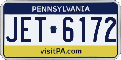 PA license plate JET6172