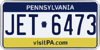 PA license plate JET6473