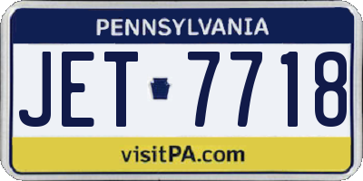 PA license plate JET7718