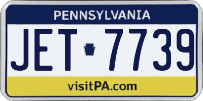 PA license plate JET7739