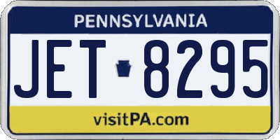 PA license plate JET8295