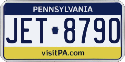 PA license plate JET8790