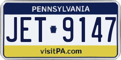 PA license plate JET9147