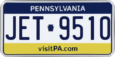 PA license plate JET9510
