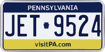 PA license plate JET9524