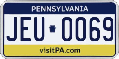 PA license plate JEU0069