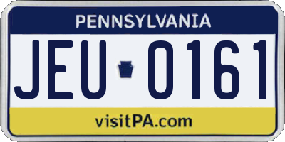 PA license plate JEU0161