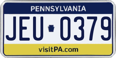 PA license plate JEU0379