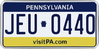 PA license plate JEU0440