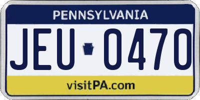 PA license plate JEU0470