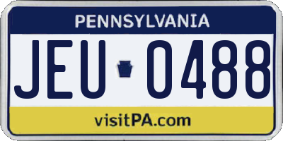 PA license plate JEU0488