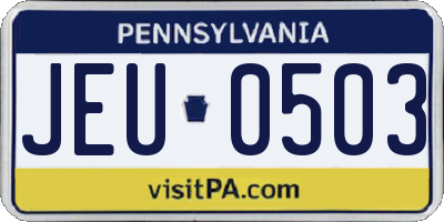 PA license plate JEU0503