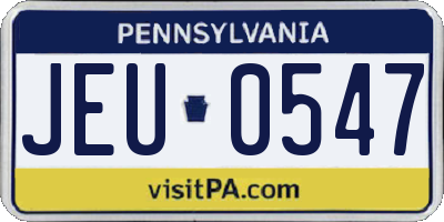 PA license plate JEU0547