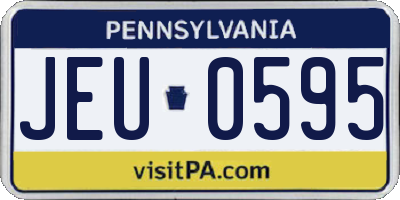 PA license plate JEU0595