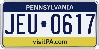 PA license plate JEU0617