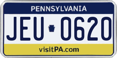 PA license plate JEU0620