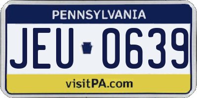 PA license plate JEU0639