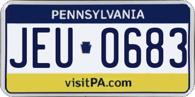 PA license plate JEU0683